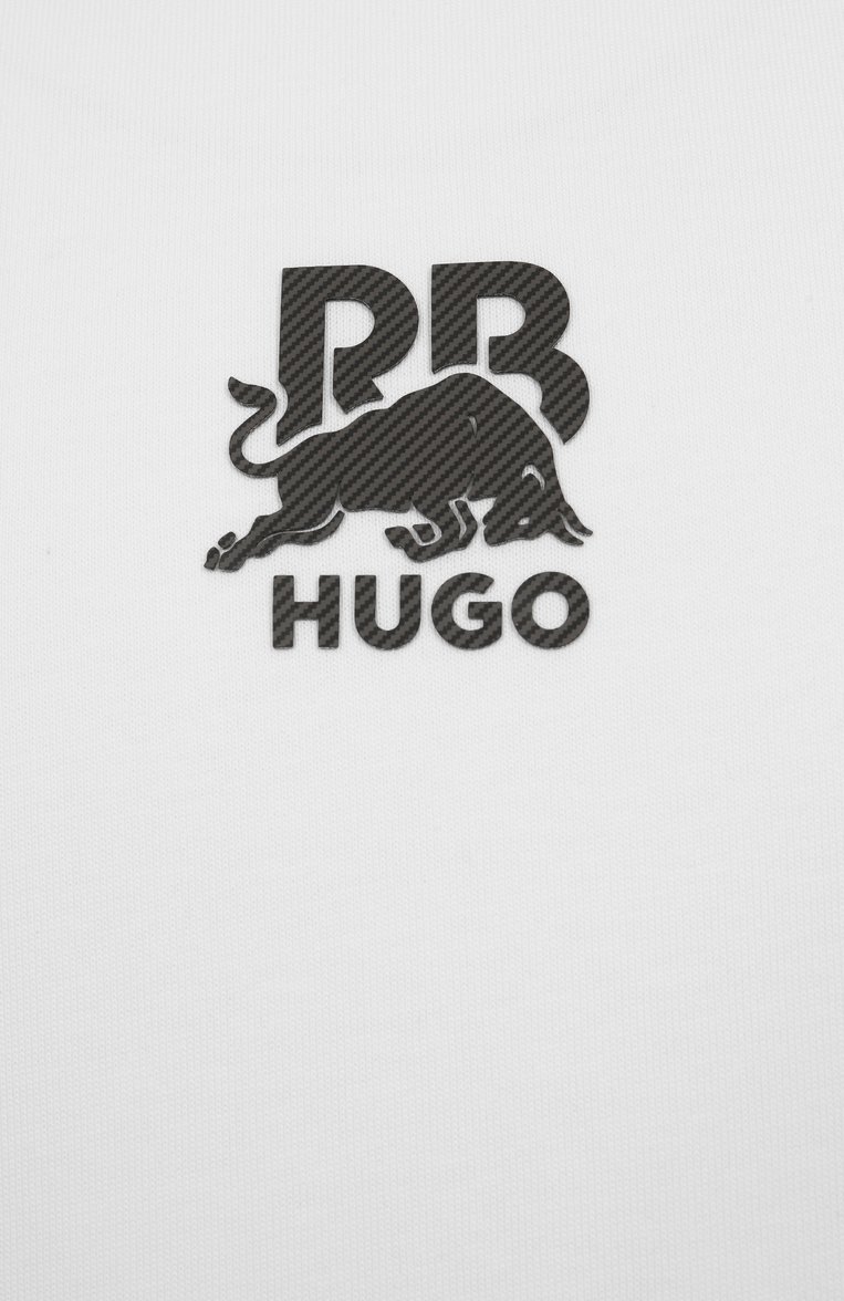 Мужская хлопковая футболка hugo x rb HUGO белого цвета, арт. 50542766 | Фото 6 (Длина (для топов): Стандартные; Рукава: Короткие; Материал внешний: Хлопок; Принт: С принтом; Стили: Спорт-шик; Кросс-КТ: Джерси; Мужское Кросс-КТ: Футболка-одежда)