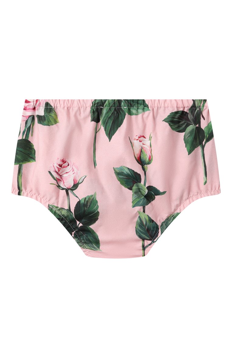 Женский комплект из платья и шорт DOLCE & GABBANA розового цвета, арт. L2JD9R/G700S | Фото 5 (Нос: Не проставлено; Материал внешний: Хлопок; Ростовка одежда: 6 мес | 68 см, 24 мес | 92 см, 18 мес | 86 см, 12 мес | 80 см, 3 мес | 62 см, 9 мес | 74 см)