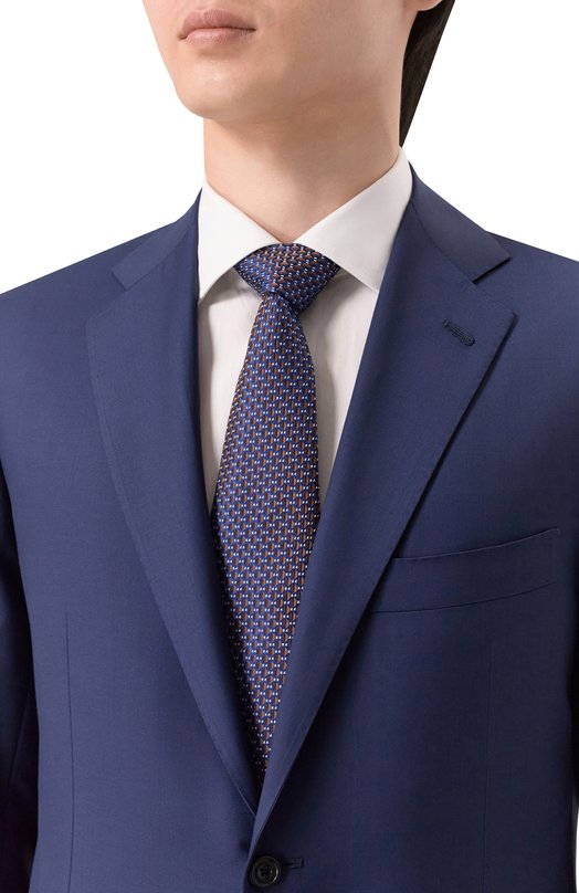 Шелковый галстук Brioni 062I00/PD475 Синий  062I00/PD475 Фото 2