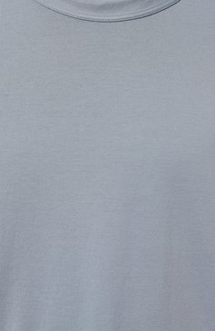Мужская хлопковая футболка TEN C голубого цвета, арт. 24CTCUH02142 | Фото 5 (Принт: Без принта; Рукава: Короткие; Длина (для топов): Стандартные; Материал сплава: Проставлено; Материал внешний: Хлопок; Драгоценные камни: Проставлено; Стили: Кэжуэл)