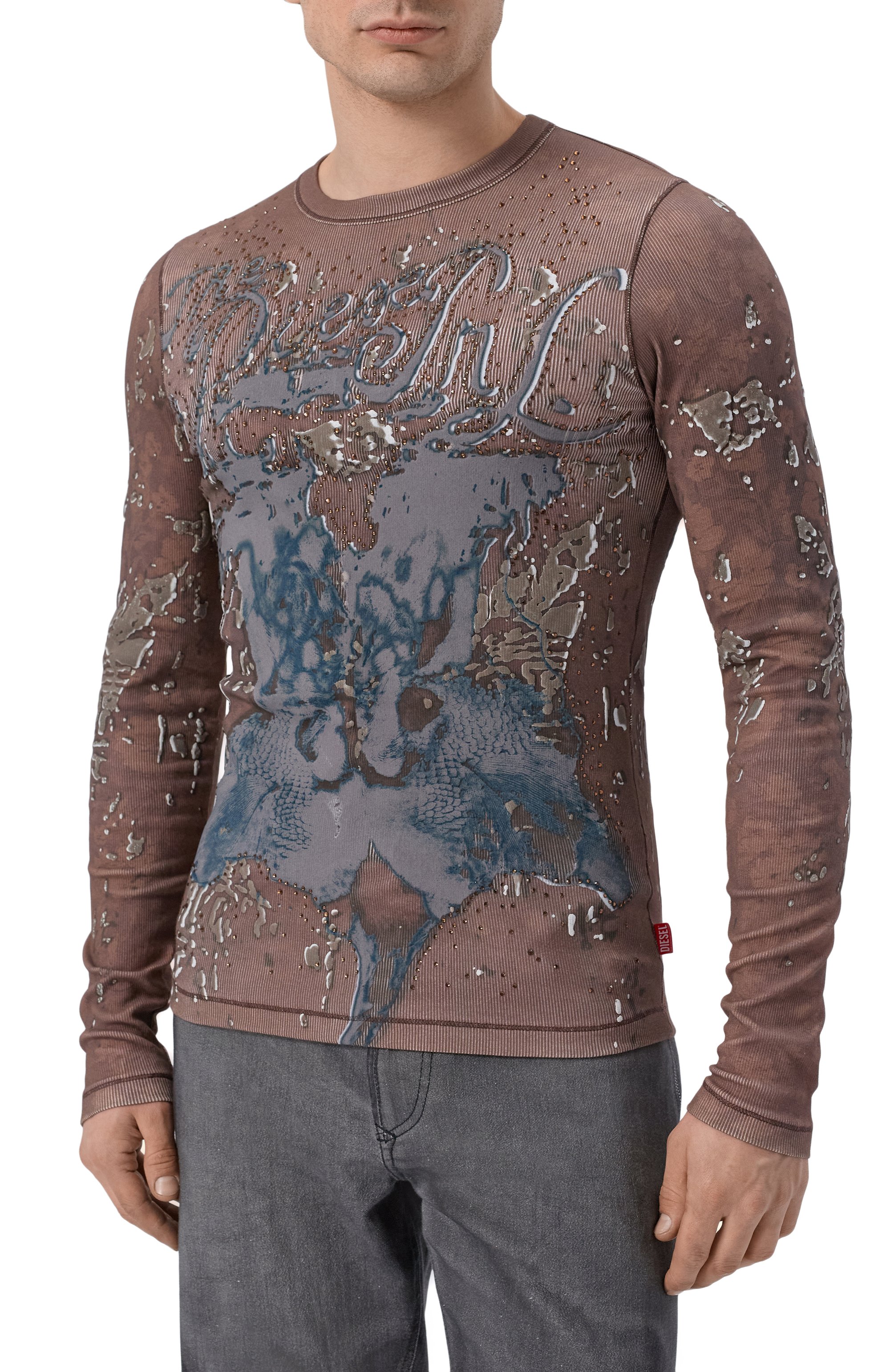 Хлопковый лонгслив DIESEL, арт. A22404/0BKCK, фото 3