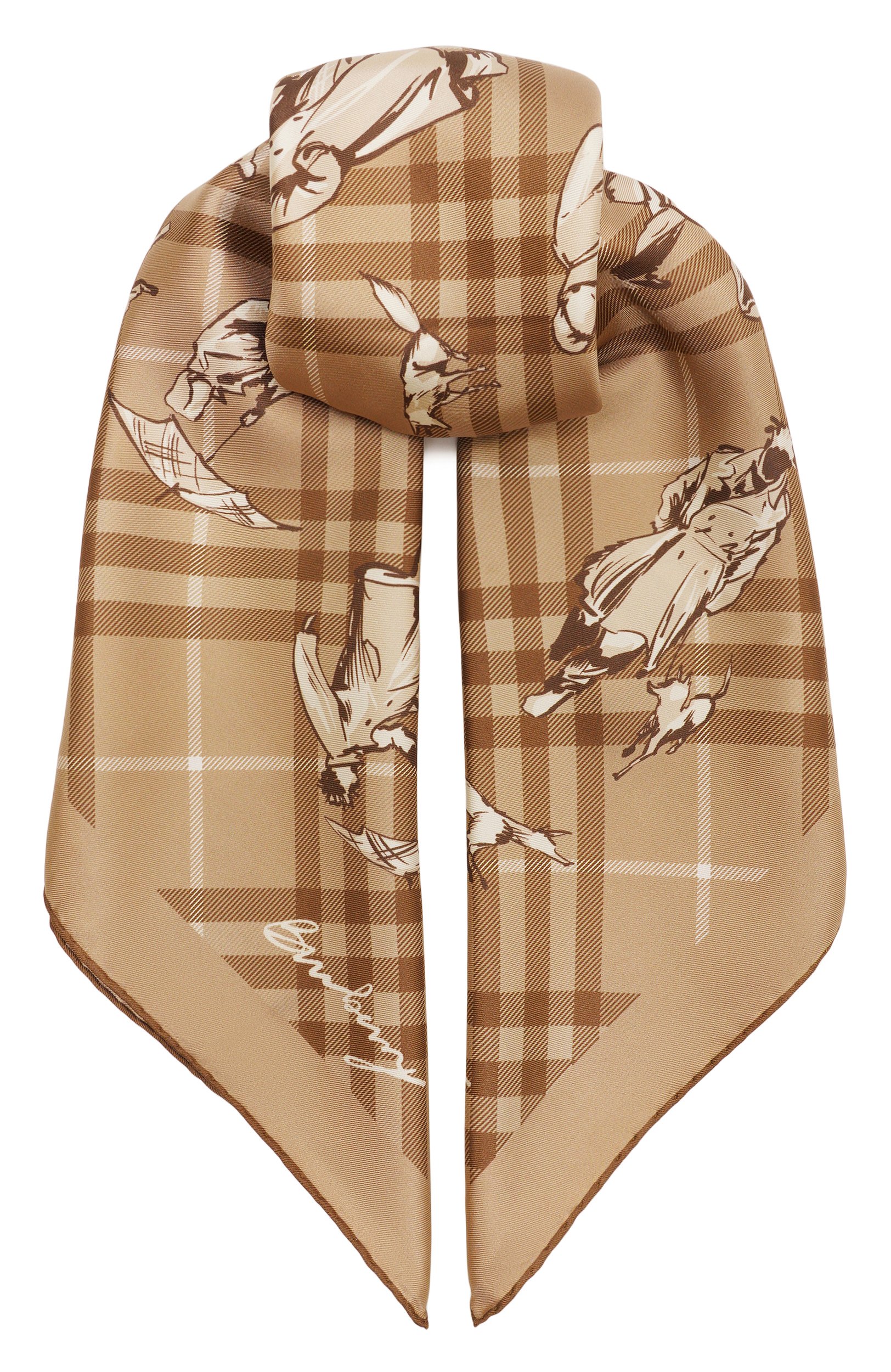 Шелковый платок BURBERRY бежевого цвета по цене 69300 руб., арт. 8131637, фото 1 Шелковый платок BURBERRY, арт. 8131637, фото 1