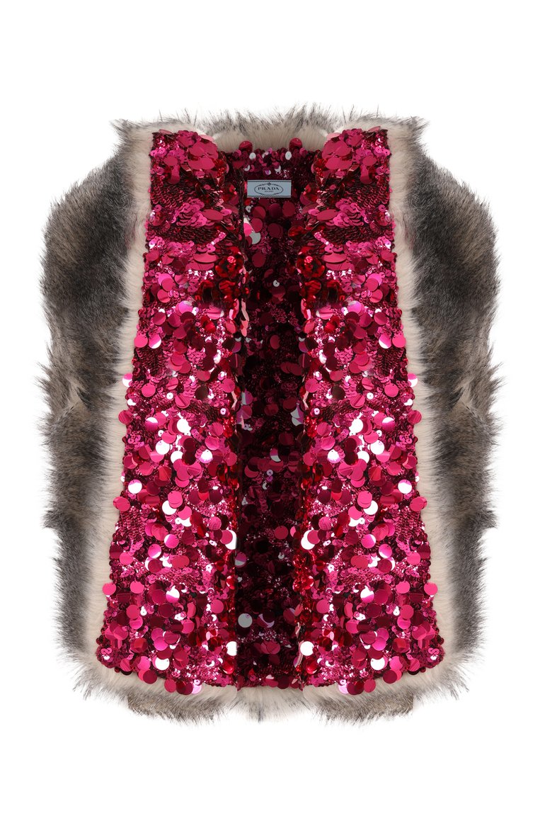 Накидка с отделкой пайетками PRADA, арт. PZY004-1ZOS-F02IS, фото 1