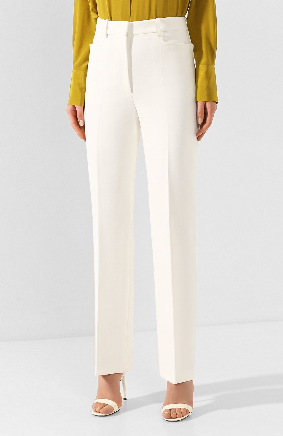 Брюки VICTORIA BECKHAM кремового цвета по цене 99500 руб., арт. 1120WTR000629A, фото 3 Брюки VICTORIA BECKHAM, арт. 1120WTR000629A, фото 3