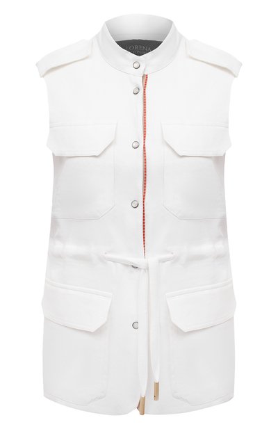 Льняной жилет LORENA ANTONIAZZI белого цвета по цене 83750 руб., арт. E2103GI006/3347, фото 1 Льняной жилет LORENA ANTONIAZZI, арт. E2103GI006/3347, фото 1