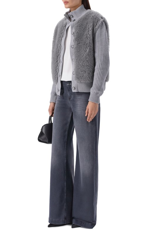 Комбинированный кардиган Gran Sasso 13225/12885 Серый  13225/12885 Фото 2