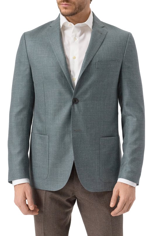 Пиджак из шерсти и шелка Corneliani 25X002-2518289 Голубой  25X002-2518289 Фото 4