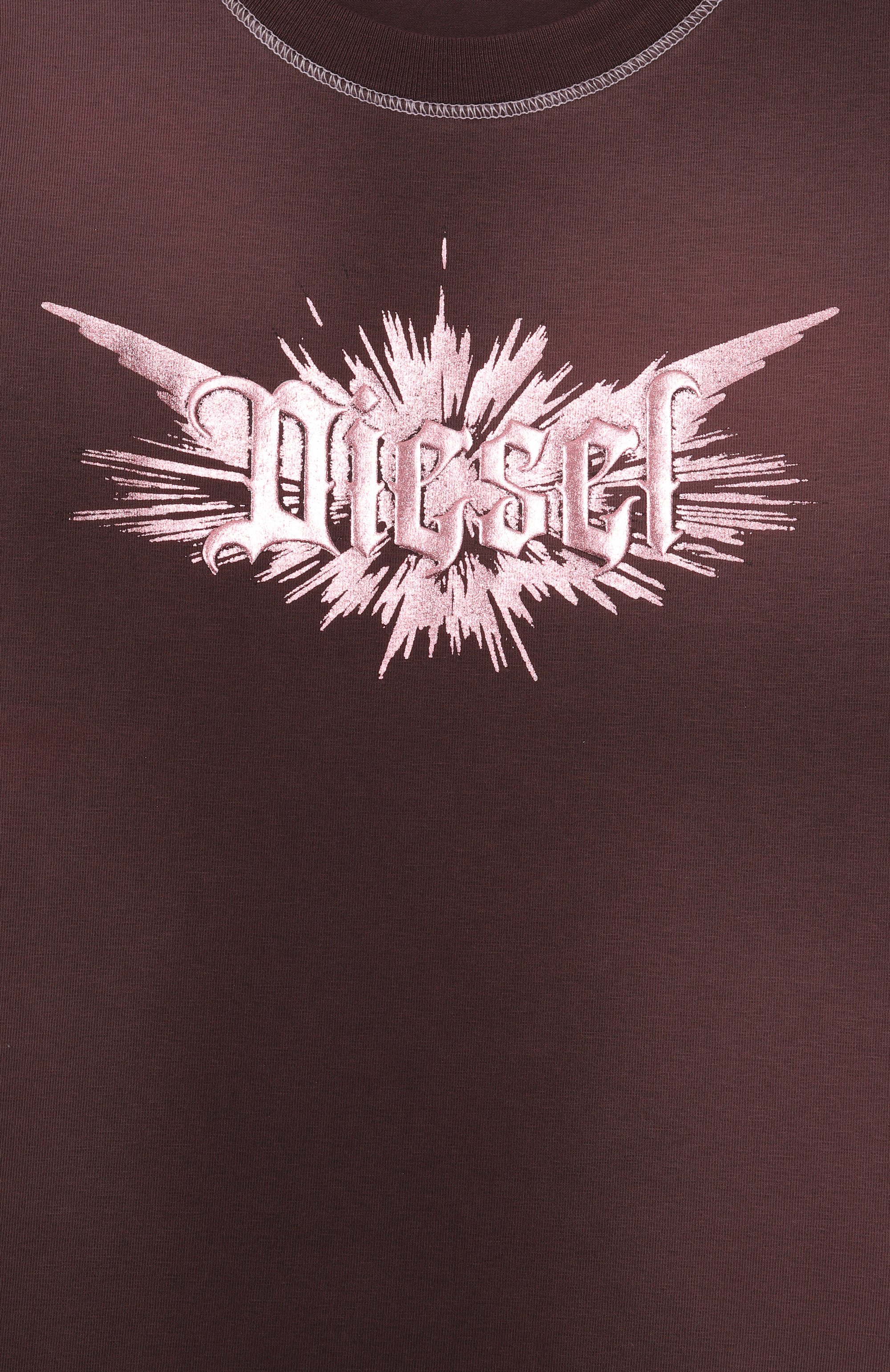 Хлопковая футболка DIESEL бордового цвета по цене 12100 руб., арт. J02381/0HMAG, фото 3 Хлопковая футболка DIESEL, арт. J02381/0HMAG, фото 3