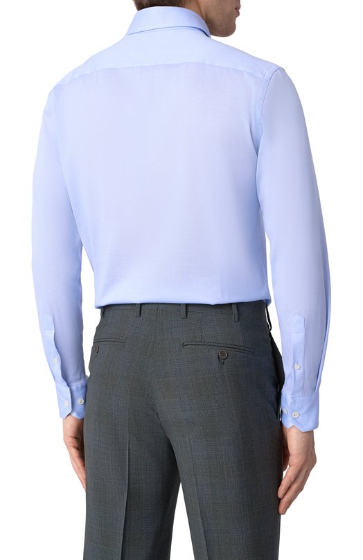 Хлопковая сорочка Giorgio Armani GM000056/TE14658 Голубой  GM000056/TE14658 Фото 4