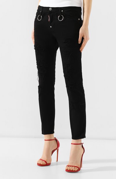Джинсы с потертостями DSQUARED2 черного цвета по цене 54950 руб., арт. S75LB0139/STN833, фото 3 Джинсы с потертостями DSQUARED2, арт. S75LB0139/STN833, фото 3