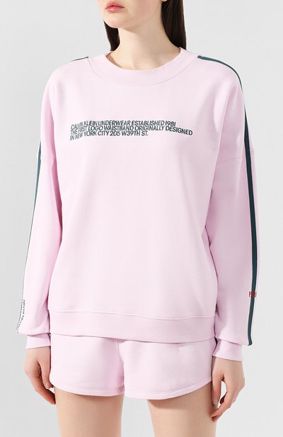 Хлопковый свитшот CALVIN KLEIN розового цвета по цене 7330 руб., арт. QS6187E, фото 3 Хлопковый свитшот CALVIN KLEIN, арт. QS6187E, фото 3