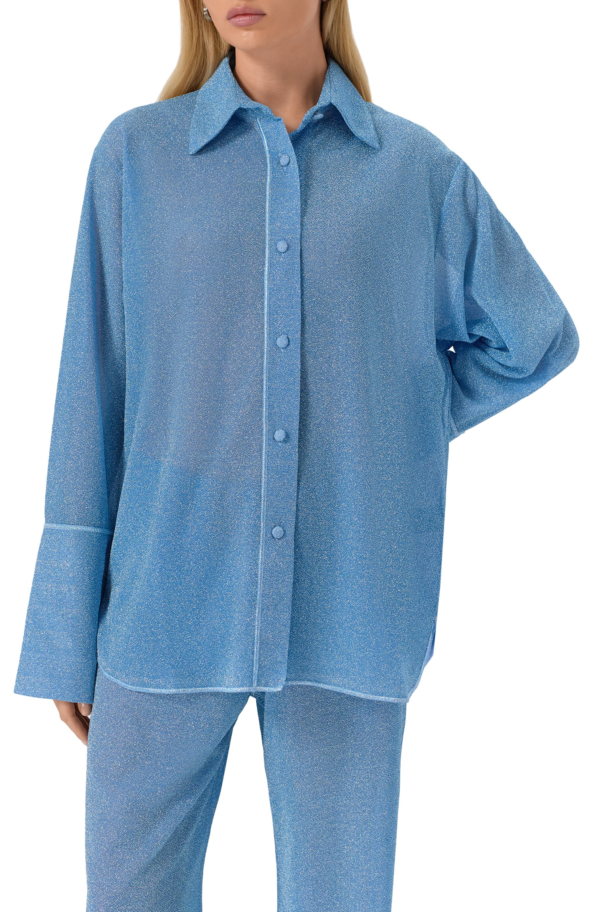 Блузка OSEREE голубого цвета по цене 39950 руб., арт. LSF235, фото 3 Блузка OSEREE, арт. LSF235, фото 3