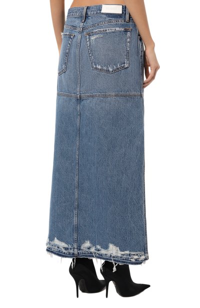 Джинсовая юбка RE/DONE голубого цвета по цене 52750 руб., арт. 148-05WMRSPSK, фото 4 Джинсовая юбка RE/DONE, арт. 148-05WMRSPSK, фото 4