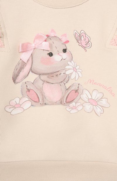 Хлопковый свитшот MONNALISA, арт. 39G607, фото 3