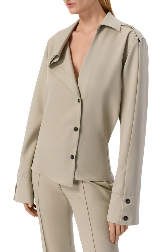 Шерстяная рубашка The Attico 260WCH00045/WWW065AA Серый  260WCH00045/WWW065AA Фото 3