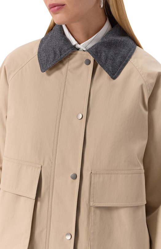 Хлопковая куртка Brunello Cucinelli MM5397907P Бежевый  MM5397907P Фото 5