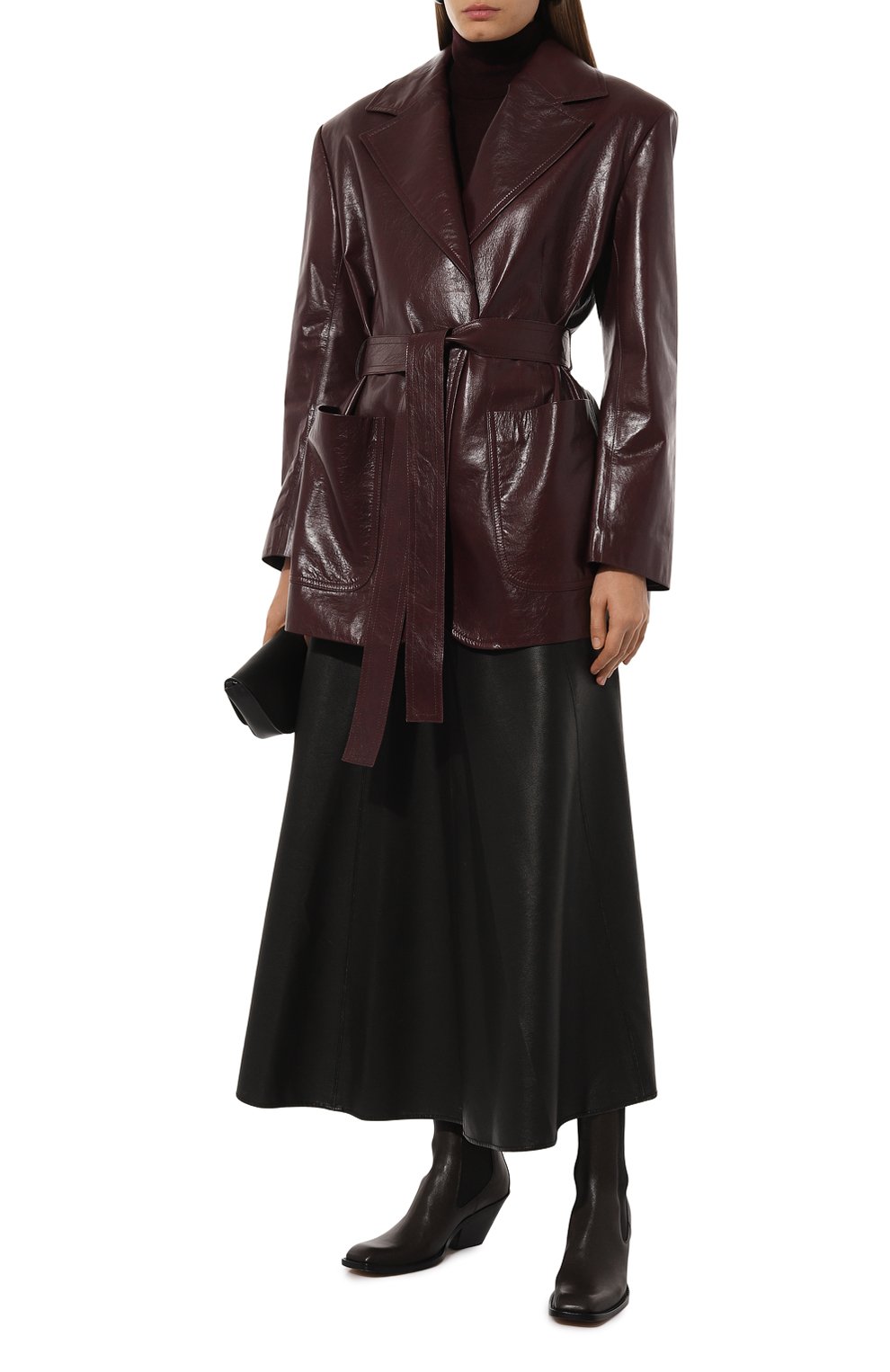 Кожаный жакет COLOR TEMPERATURE бордового цвета по цене 360000 руб., арт. К-16/581, фото 2 Кожаный жакет COLOR TEMPERATURE, арт. К-16/581, фото 2