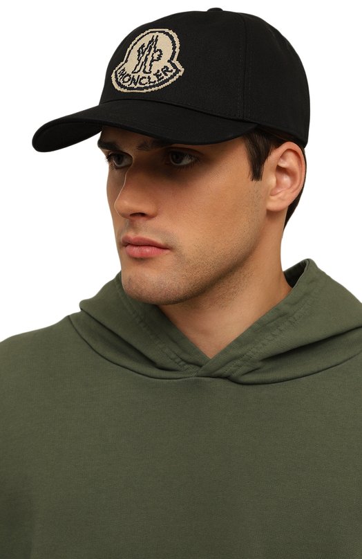 Хлопковая бейсболка Moncler 3B000-14-0U162 Чёрный  3B000-14-0U162 Фото 2