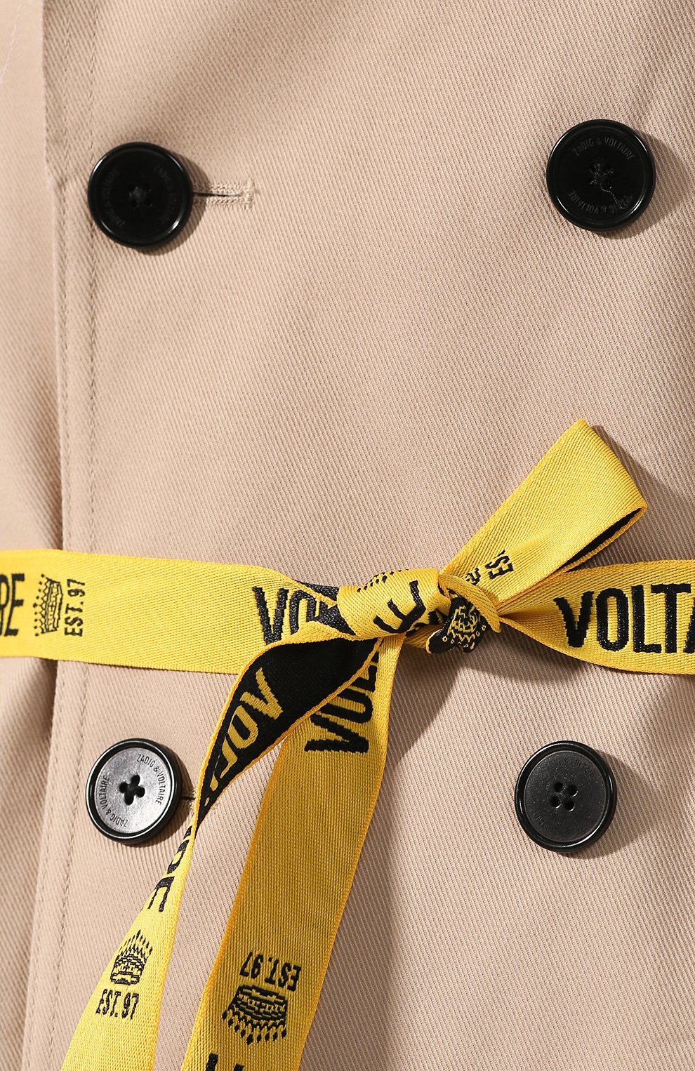 Тренч ZADIG AND VOLTAIRE бежевого цвета по цене 31200 руб., арт. WHCL0601F, фото 5 Тренч ZADIG AND VOLTAIRE, арт. WHCL0601F, фото 5