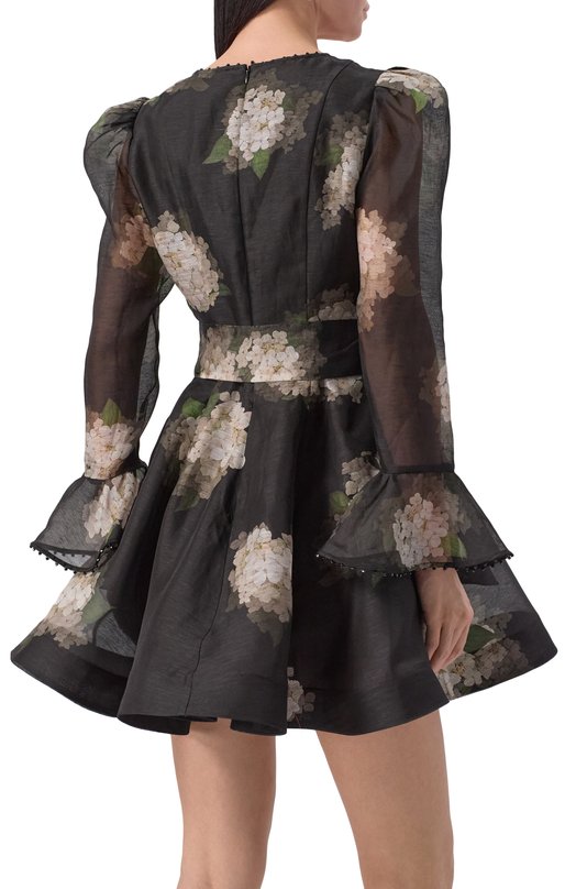 Платье изо льна и шелка Zimmermann 4693DS253 Чёрный  4693DS253 Фото 4