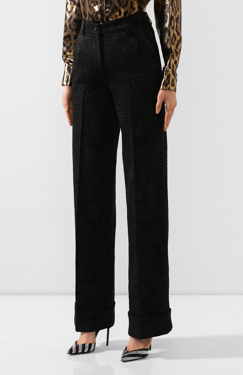 Брюки DOLCE & GABBANA черного цвета по цене 99500 руб., арт. FTBM0T/FJRCP, фото 3 Брюки DOLCE & GABBANA, арт. FTBM0T/FJRCP, фото 3