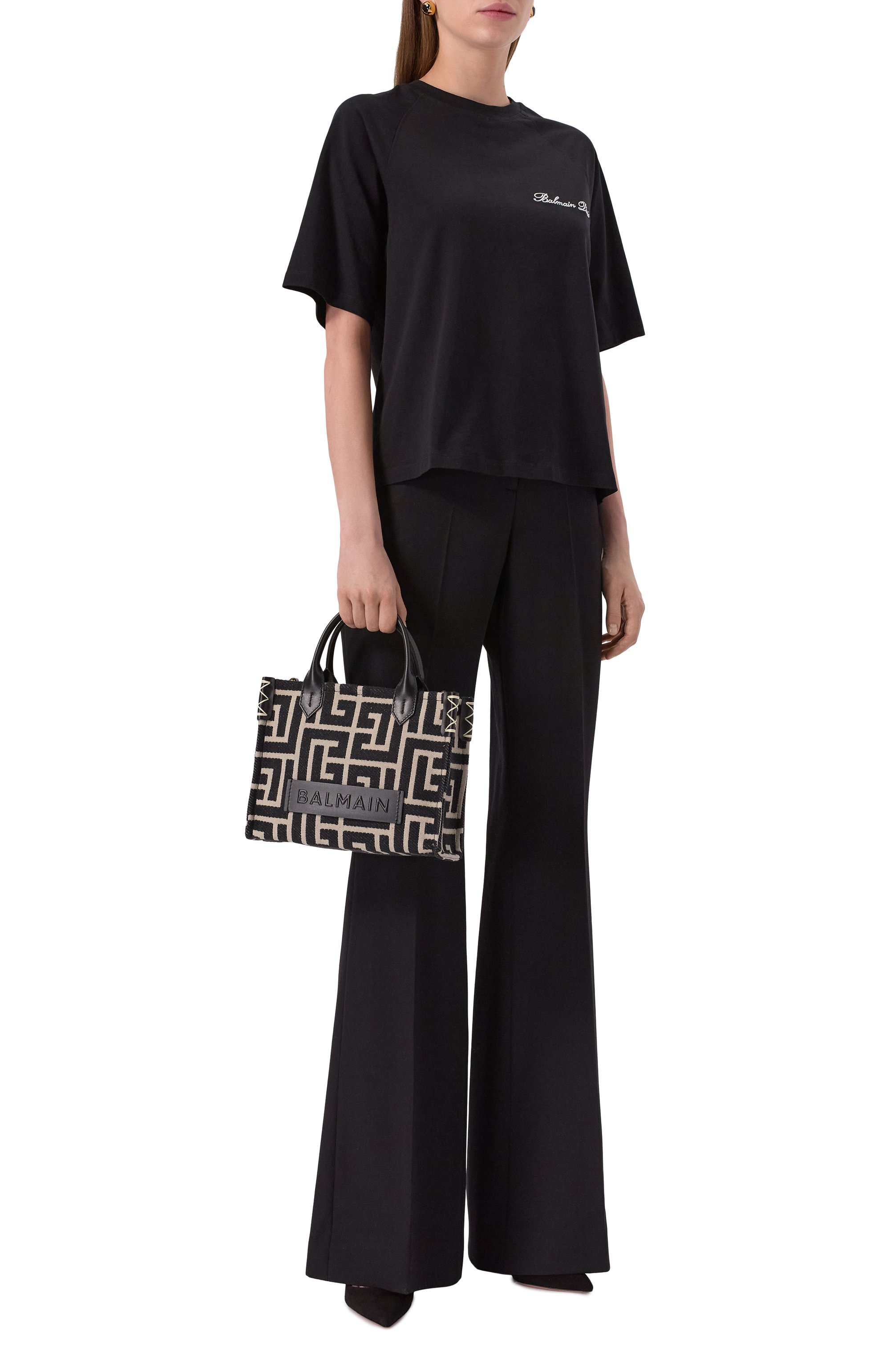 Шерстяные брюки BALMAIN черного цвета по цене 126500 руб., арт. BF1P0105/WC09, фото 2 Шерстяные брюки BALMAIN, арт. BF1P0105/WC09, фото 2