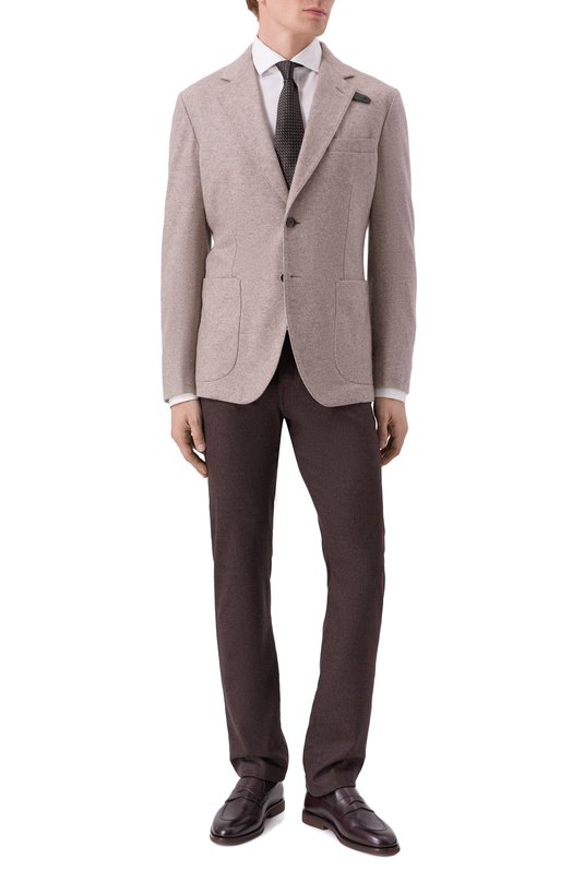 Кашемировый пиджак Brioni UJRQ0L/0D618 Бежевый  UJRQ0L/0D618 Фото 3