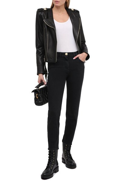 Кожаная куртка BALMAIN черного цвета по цене 238500 руб., арт. UF18253/L025, фото 3 Кожаная куртка BALMAIN, арт. UF18253/L025, фото 3