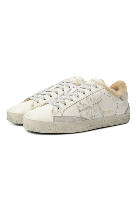 Кожаные кеды Steven-D Premiata STEVEND/VAR 7608M Белый STEVEND/VAR 7608M