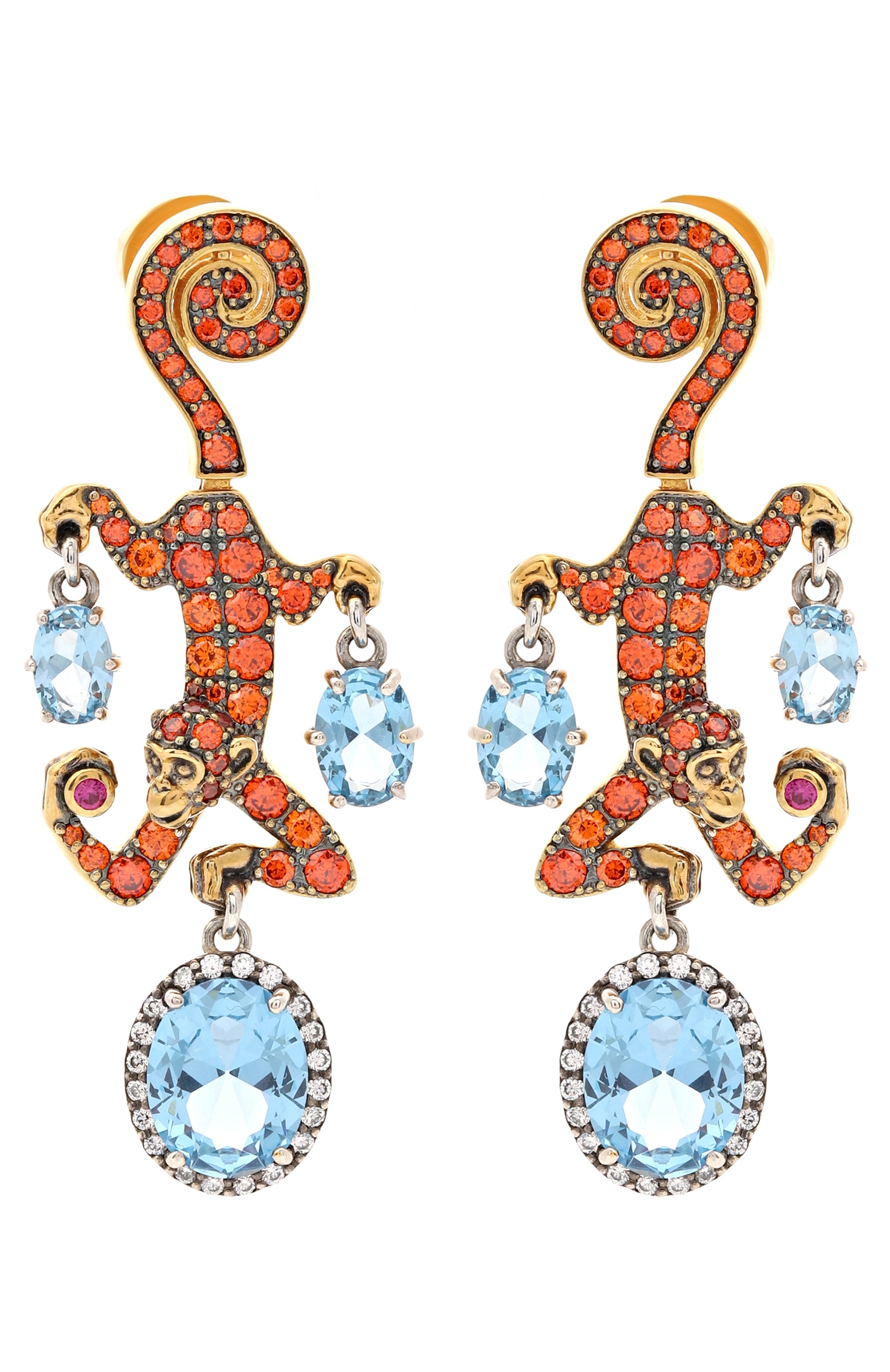 Серьги QUEENSBEE разноцветного цвета по цене 117480 руб., арт. 202427, фото 1 Серьги QUEENSBEE, арт. 202427, фото 1