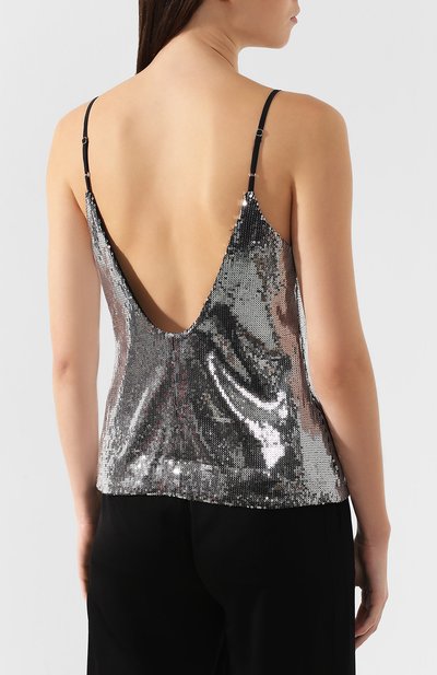 Топ с вышивкой пайетками RTA серебряного цвета по цене 49950 руб., арт. WH8238-7032MLTS, фото 4 Топ с вышивкой пайетками RTA, арт. WH8238-7032MLTS, фото 4