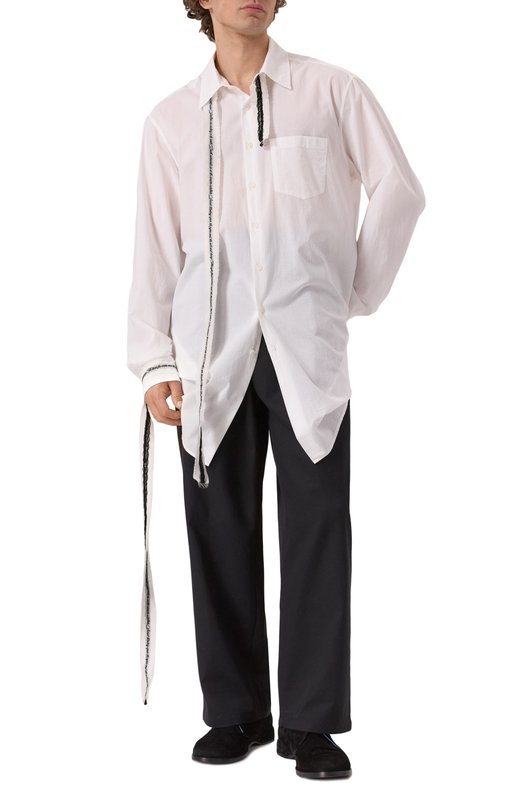 Хлопковая рубашка Ann Demeulemeester B0012776/FA026 Белый  B0012776/FA026 Фото 2