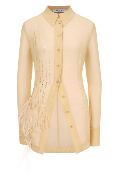 Женская блузка с отделкой перьями страуса THE ATTICO, арт. 250WCH00041/PAA085RA
