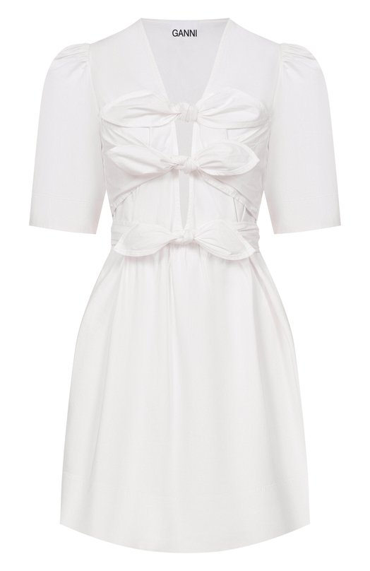 Хлопковое платье Ganni A1030195 Белый A1030195