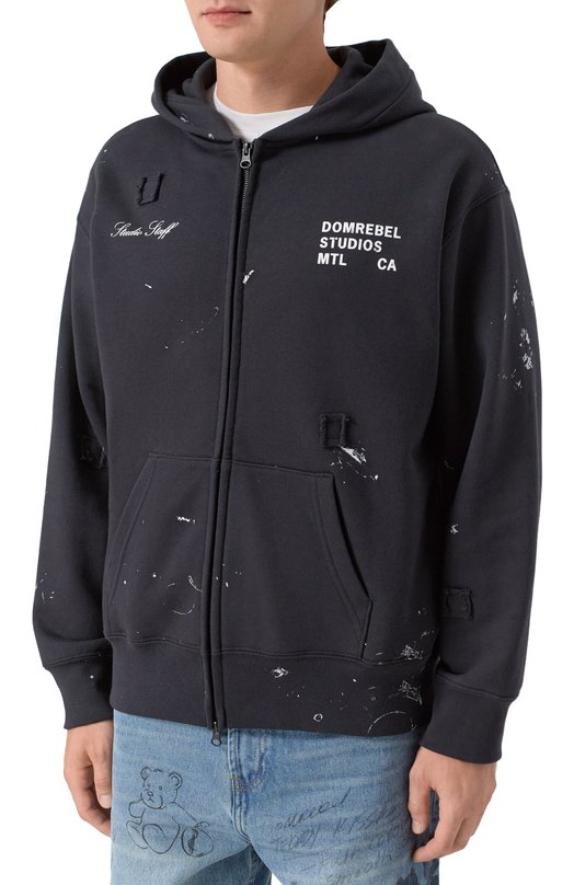 Хлопковая толстовка DOMREBEL M STAFF ZIP H00DIE Серый  M STAFF ZIP H00DIE Фото 3