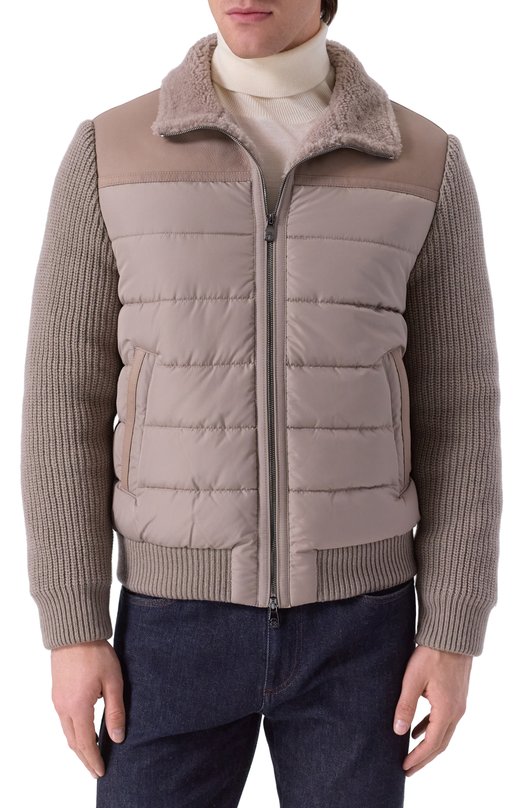 Комбинированный бомбер Corneliani 26L5N4-2620108 Бежевый  26L5N4-2620108 Фото 3