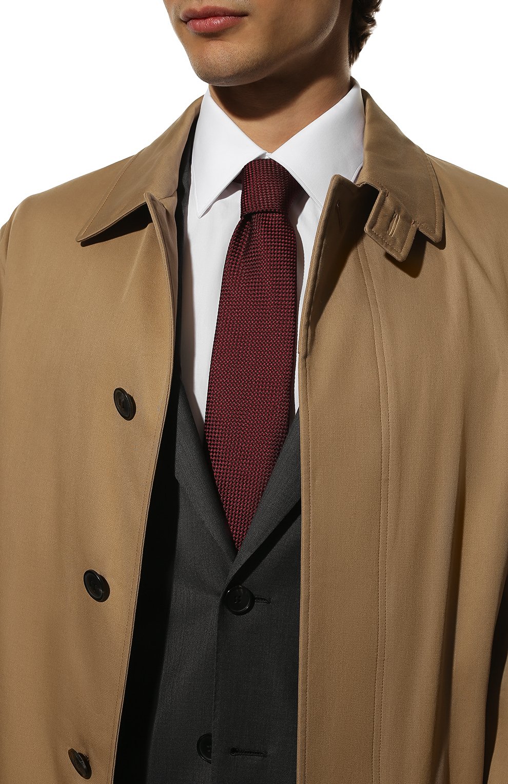 Шелковый галстук CORNELIANI бордового цвета по цене 17800 руб., арт. 89U306-2120302/00, фото 2 Шелковый галстук CORNELIANI, арт. 89U306-2120302/00, фото 2