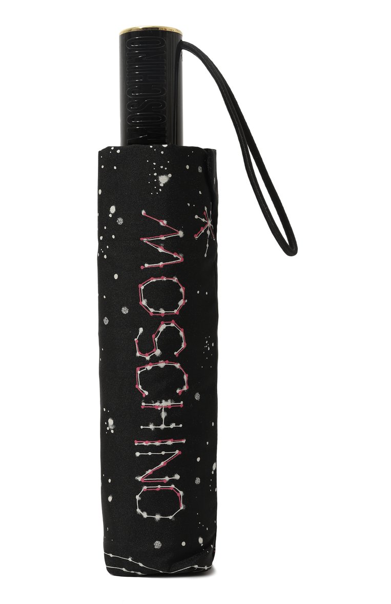 Женский складной зонт MOSCHINO черного цвета, арт. 8198 0PENCL0SE | Фото 6 (Материал: Текстиль, Синтетический материал, Металл; Нос: Не проставлено)