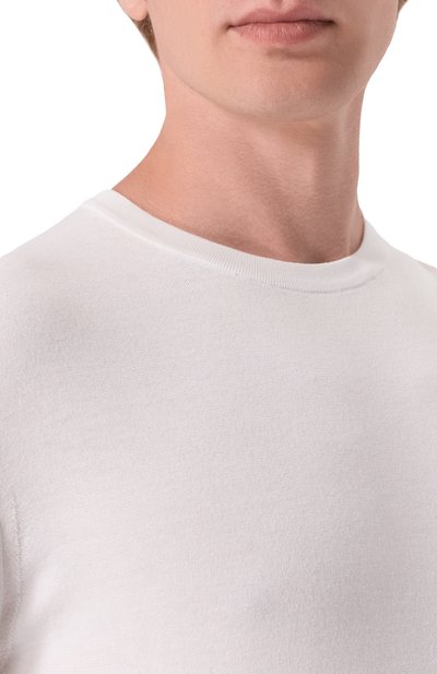 Хлопковый джемпер KITON белого цвета по цене 108000 руб., арт. UMKXX37, фото 5 Хлопковый джемпер KITON, арт. UMKXX37, фото 5