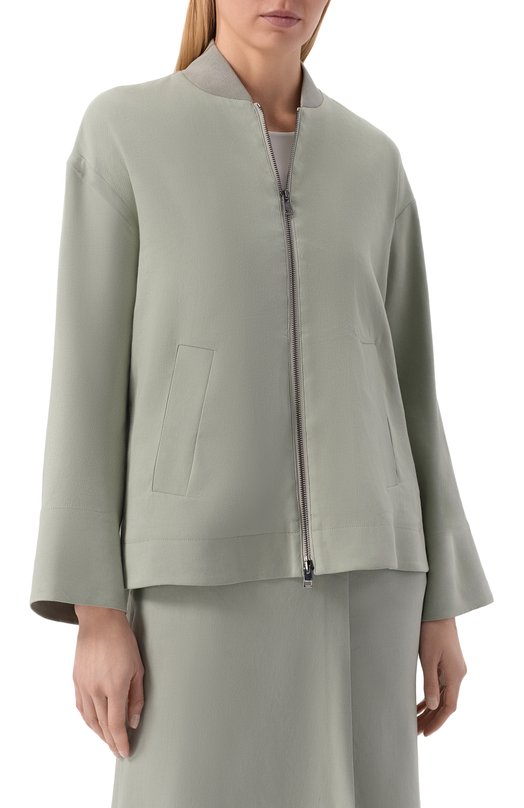 Куртка изо льна и вискозы Lorena Antoniazzi P2640CP80C/3347 Хаки  P2640CP80C/3347 Фото 3