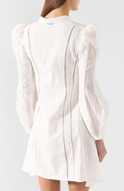 Платье из смеси хлопка и льна A MERE CO белого цвета по цене 34450 руб., арт. AMC/R19025, фото 4 Платье из смеси хлопка и льна A MERE CO, арт. AMC/R19025, фото 4