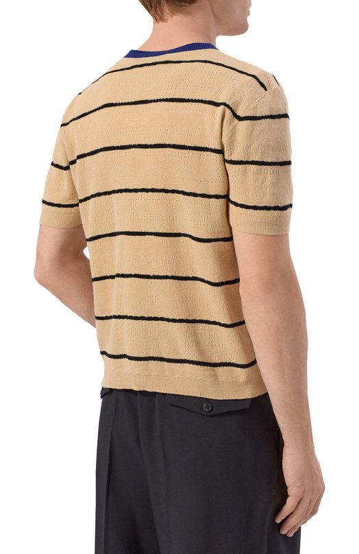 Кардиган из хлопка и шерсти Dries Van Noten 021229/3714 Бежевый  021229/3714 Фото 4