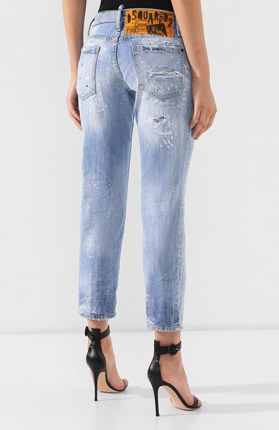 Джинсы с потертостями DSQUARED2 голубого цвета по цене 46950 руб., арт. S72LB0177/S30309, фото 4 Джинсы с потертостями DSQUARED2, арт. S72LB0177/S30309, фото 4