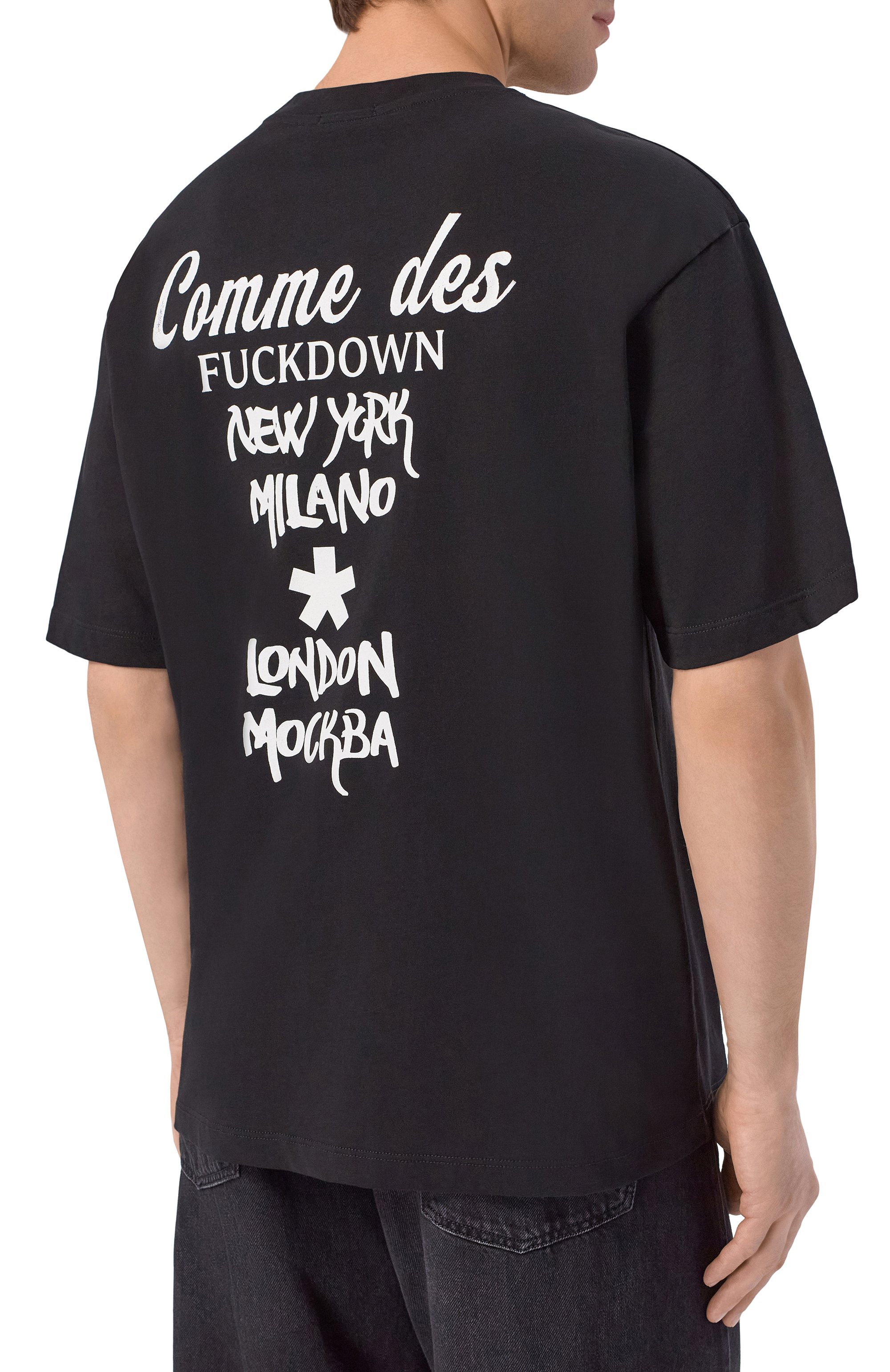 Хлопковая футболка COMME DES FUCKDOWN черного цвета по цене 8710 руб., арт. CFABW01668, фото 4 Хлопковая футболка COMME DES FUCKDOWN, арт. CFABW01668, фото 4