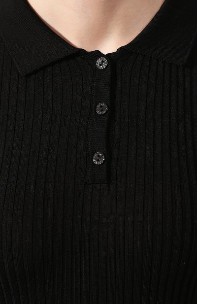 Шелковое поло DOLCE & GABBANA черного цвета по цене 93550 руб., арт. FX804T/JASMH, фото 5 Шелковое поло DOLCE & GABBANA, арт. FX804T/JASMH, фото 5