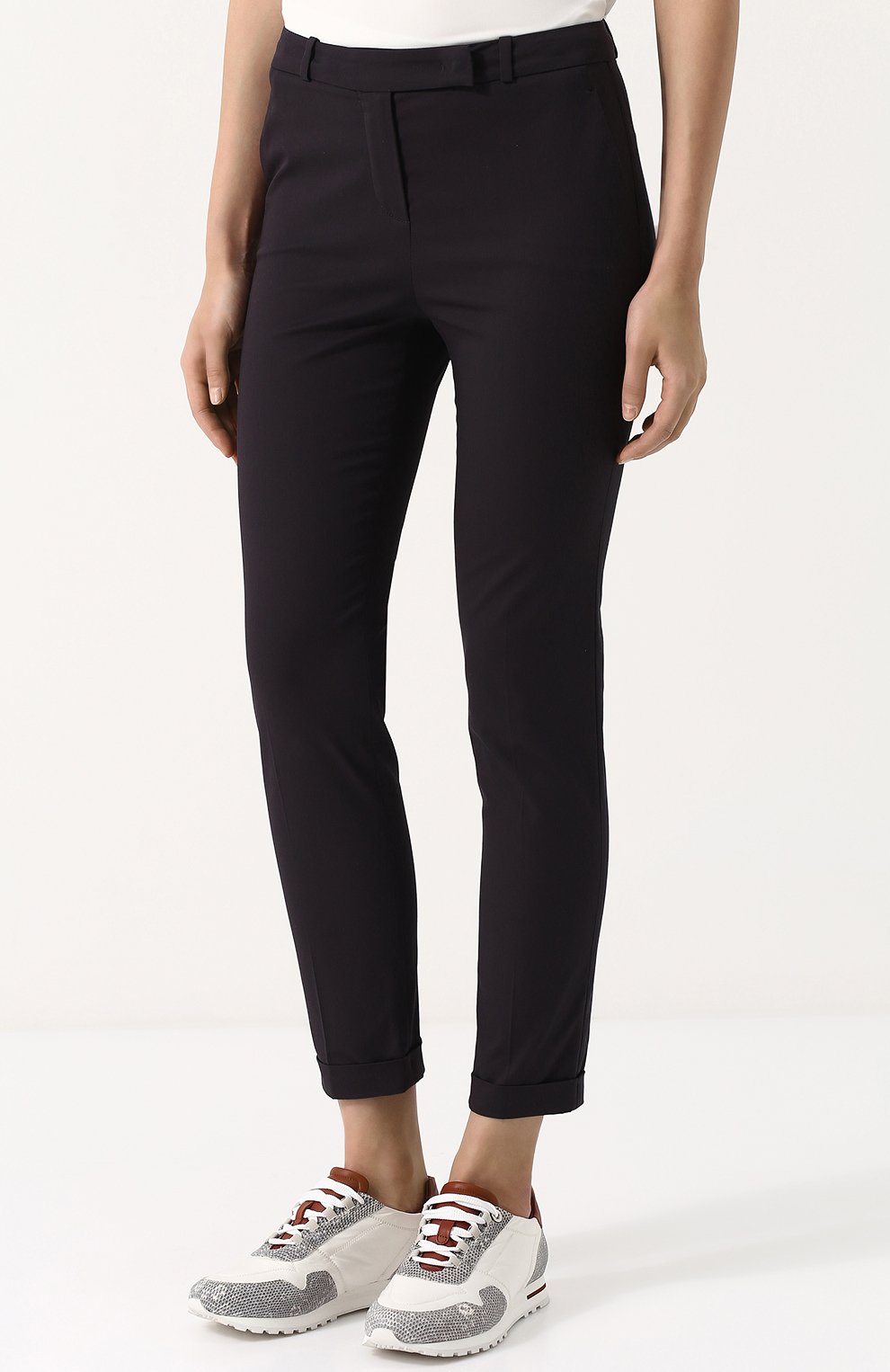 Укороченные однотонные брюки из хлопка LORO PIANA, арт. FAI1447, фото 3