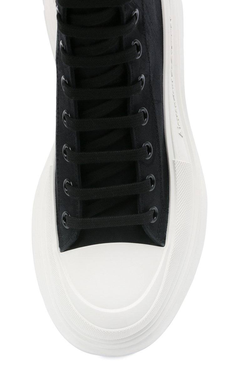 Мужские текстильные ботинки tread slick ALEXANDER MCQUEEN черного цвета, арт. 662678/W4QK1 | Фото 5 (Материал внешний: Текстиль; Материал внутренний: Натуральная кожа; Материал утеплителя: Без утеплителя; Мужское Кросс-КТ: Ботинки-обувь; Подошва: Массивная; Каблук высота: Высокий, Ни�зкий)