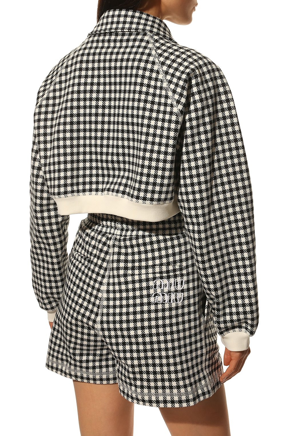 Хлопковая куртка MIU MIU черно-белого цвета по цене 155000 руб., арт. MJL819-10OP-F0967, фото 4 Хлопковая куртка MIU MIU, арт. MJL819-10OP-F0967, фото 4