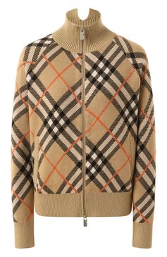 Женский шерстяной кардиган BURBERRY бежевого цвета, арт. 8094975 | Фото 1 (Драгоценные камни: Проставлено; Длина (для топов): Стандартные; Материал сплава: Проставлено; Материал внешний: Шерсть; Рукава: Длинные; Женское Кросс-КТ: кардиган-трикотаж, Кардиган-одежда; Стили: Кэжуэл)