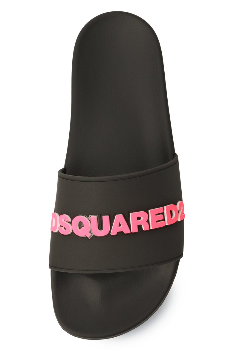 Женские шлепанцы DSQUARED2 черного цвета, арт. FFW0017/17205013 | Фото 6 (Подошва: Платформа; Материал сплава: Проставлено; Драгоценные камни: Проставлено; Материал внешний: Резина)